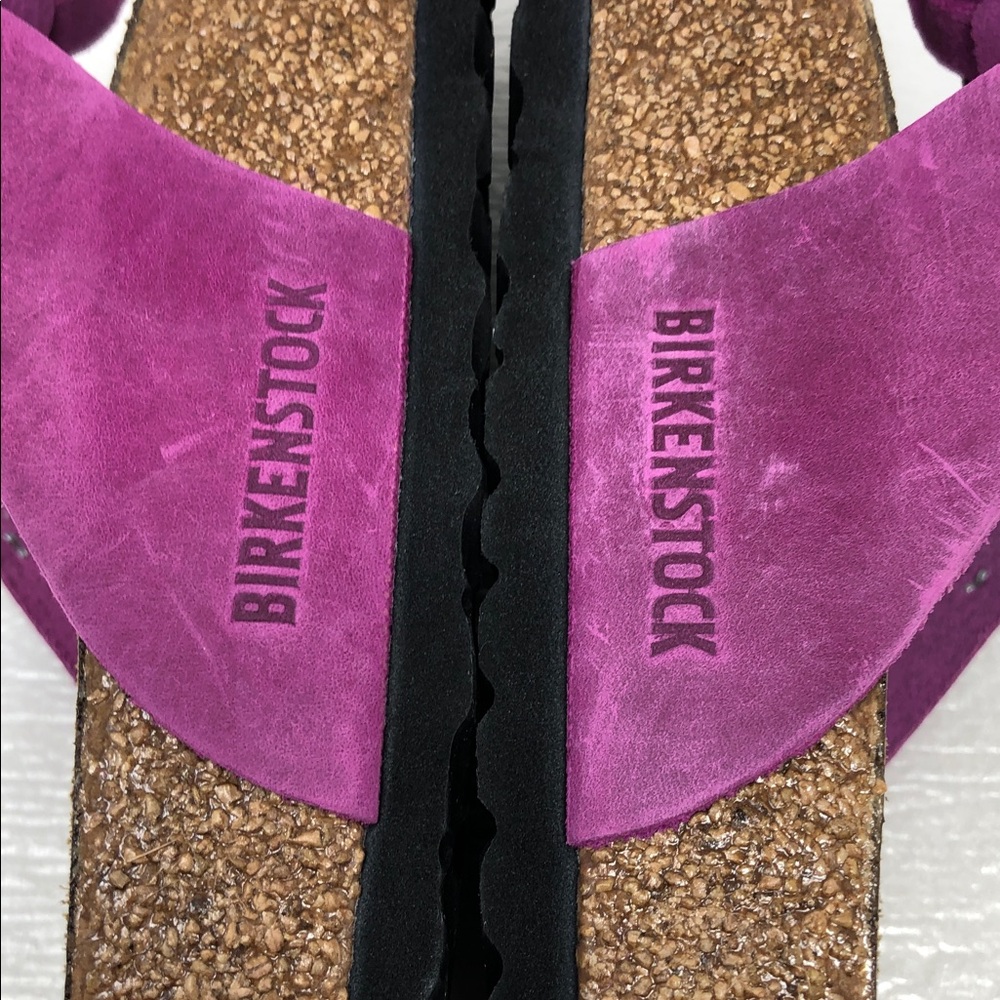Birkenstock Sandals Braided Gizeh Fuchsia Oiled Leather Womens Size 42 - Picture 7 of 15